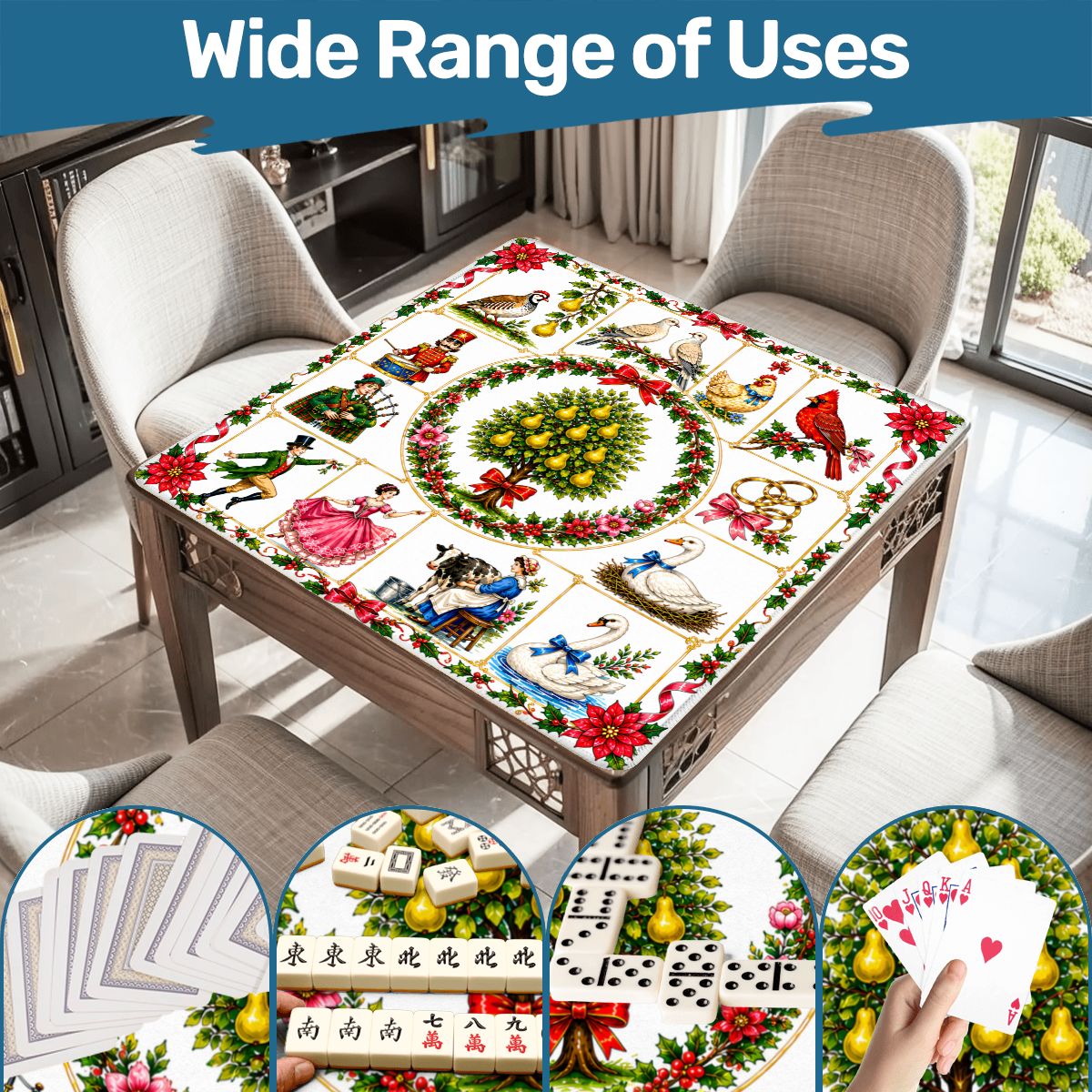 The 12 Days Of Christmas Mahjong Mat