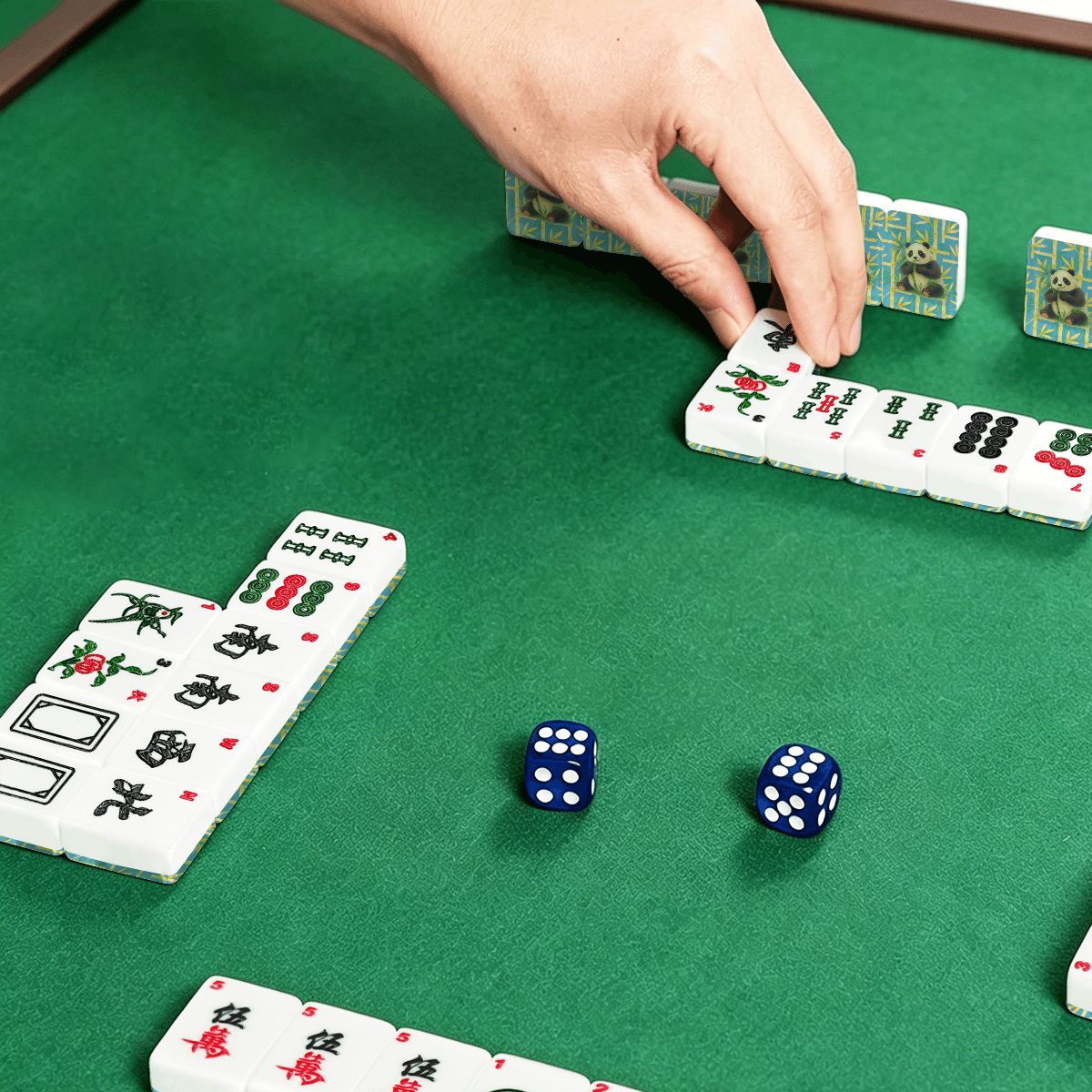 Bamboo Panda Bear American Mahjong Tiles And Carry Bag