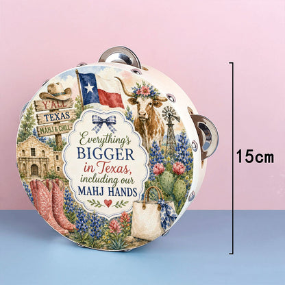 Texas Mahjong Tambourine with Ribbon