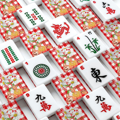 The Real Mahj Wives Red Gingham Nostalgic American Mahjong Tiles And Carry Case - Splash of Color Co.
