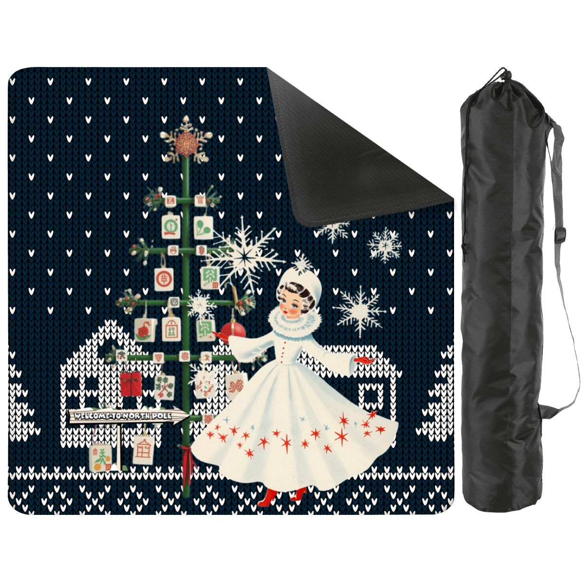 Sweater Weather Nostalgic Whimsical Christmas Mahjong Mat - Splash of Color Co.