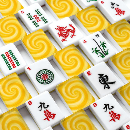 Let The Sunshine In Yellow American Mahjong Tiles And Carry Case - Splash Of Mahj And Color Co.