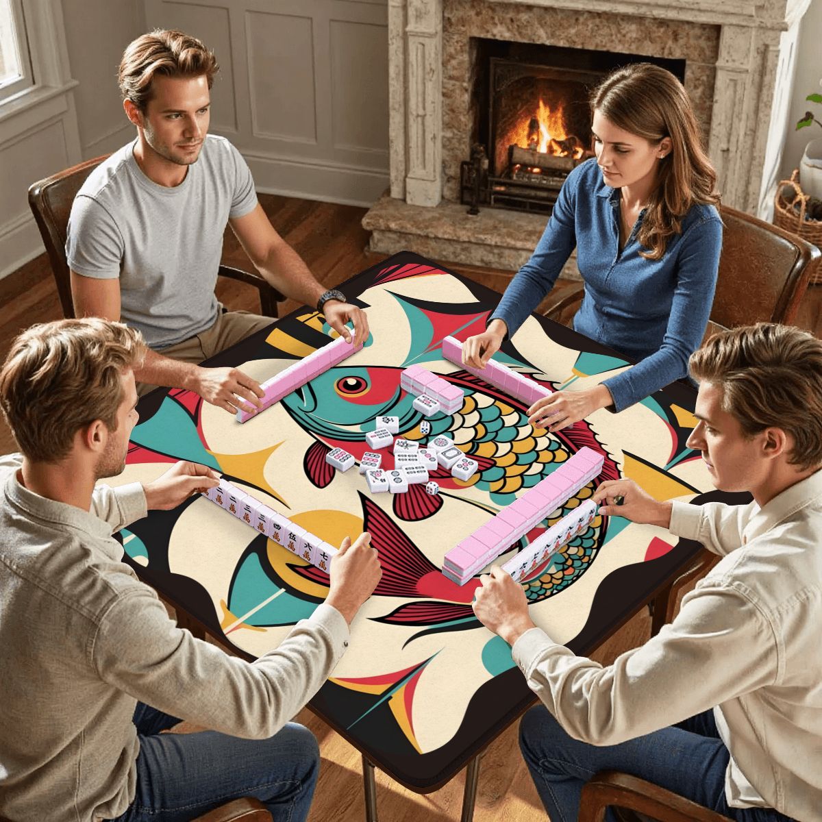 Lucky Fin Modern Mahjong Mat - Splash of Color Co.