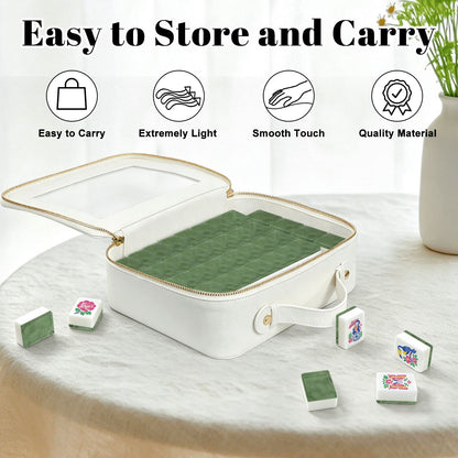 Green Jadeite American Mahjong Pastel Chinoiserie Tiles And Carry Case