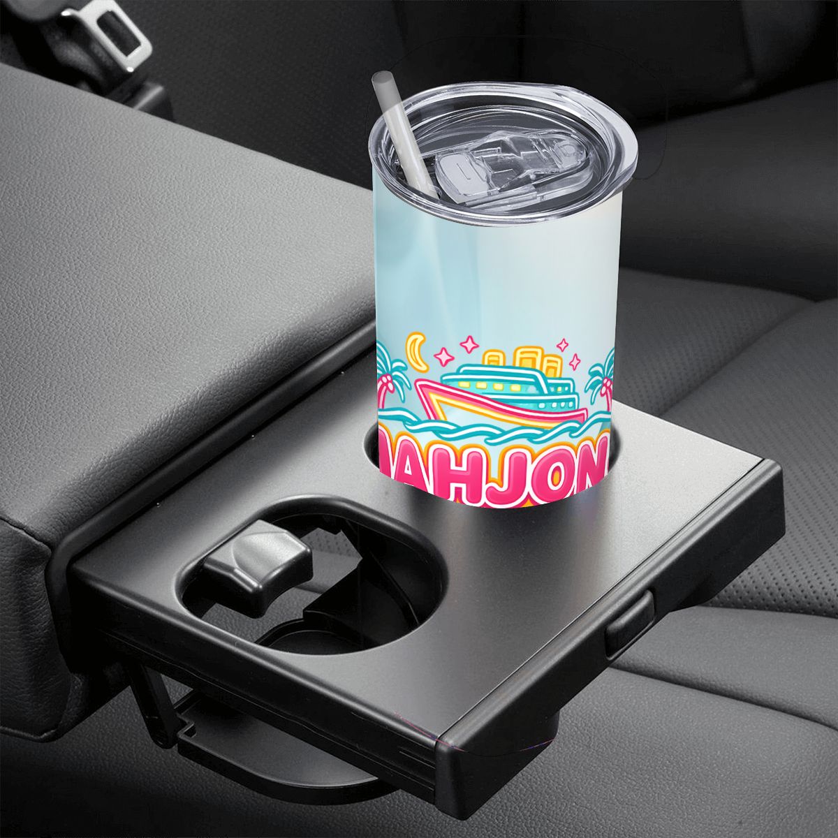 Mahjong Girls Cruise, 20oz Straight Stainless Steel Tumbler with Straw - Splash of Color Co.