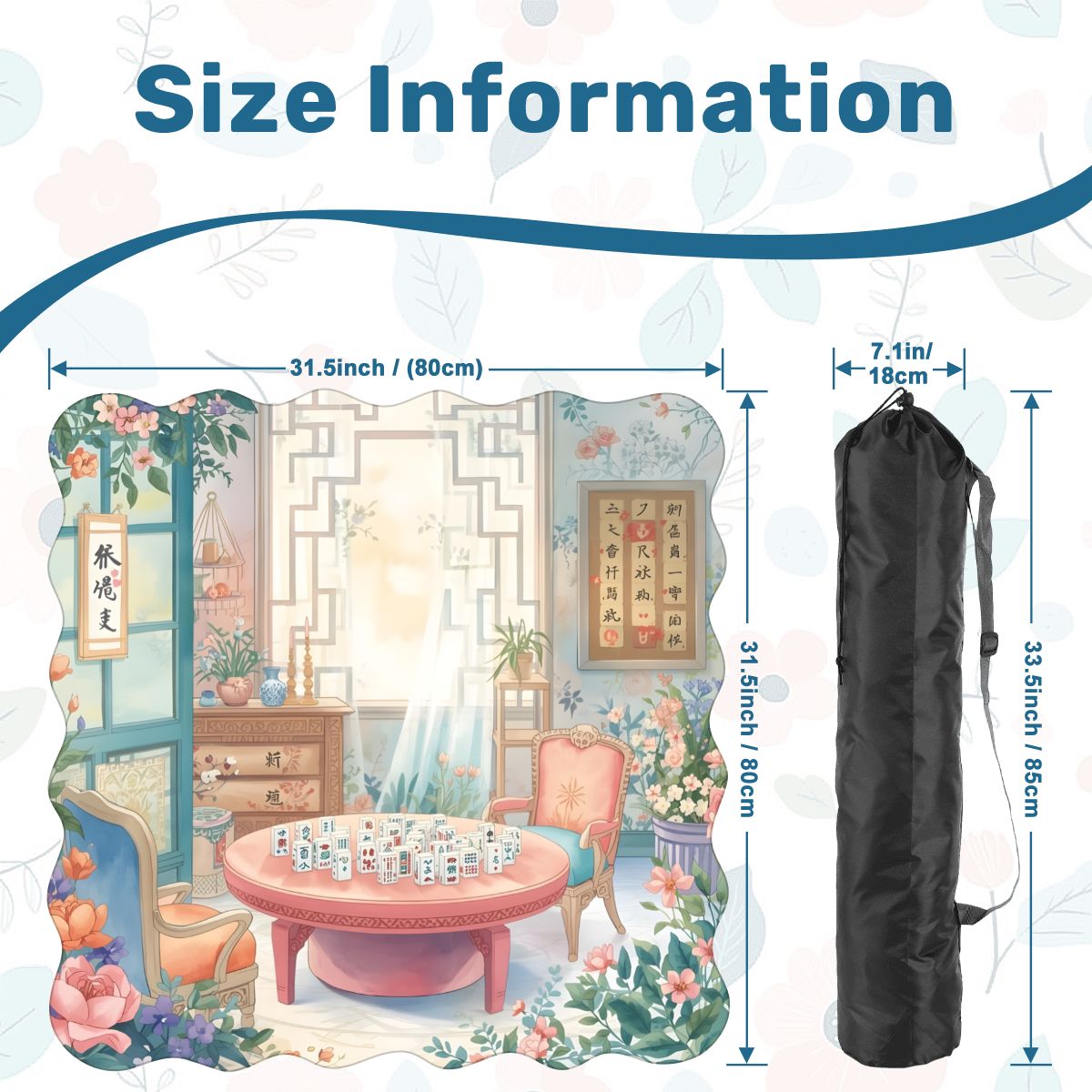 Mahjong Garden Tea Room Dainty Scalloped Mahjong Mat - Splash of Color Co.