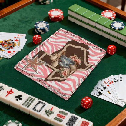 Texan Girl, Boho Floral 4 Mahjong Card Holder with Line Finder - Splash of Color Co.