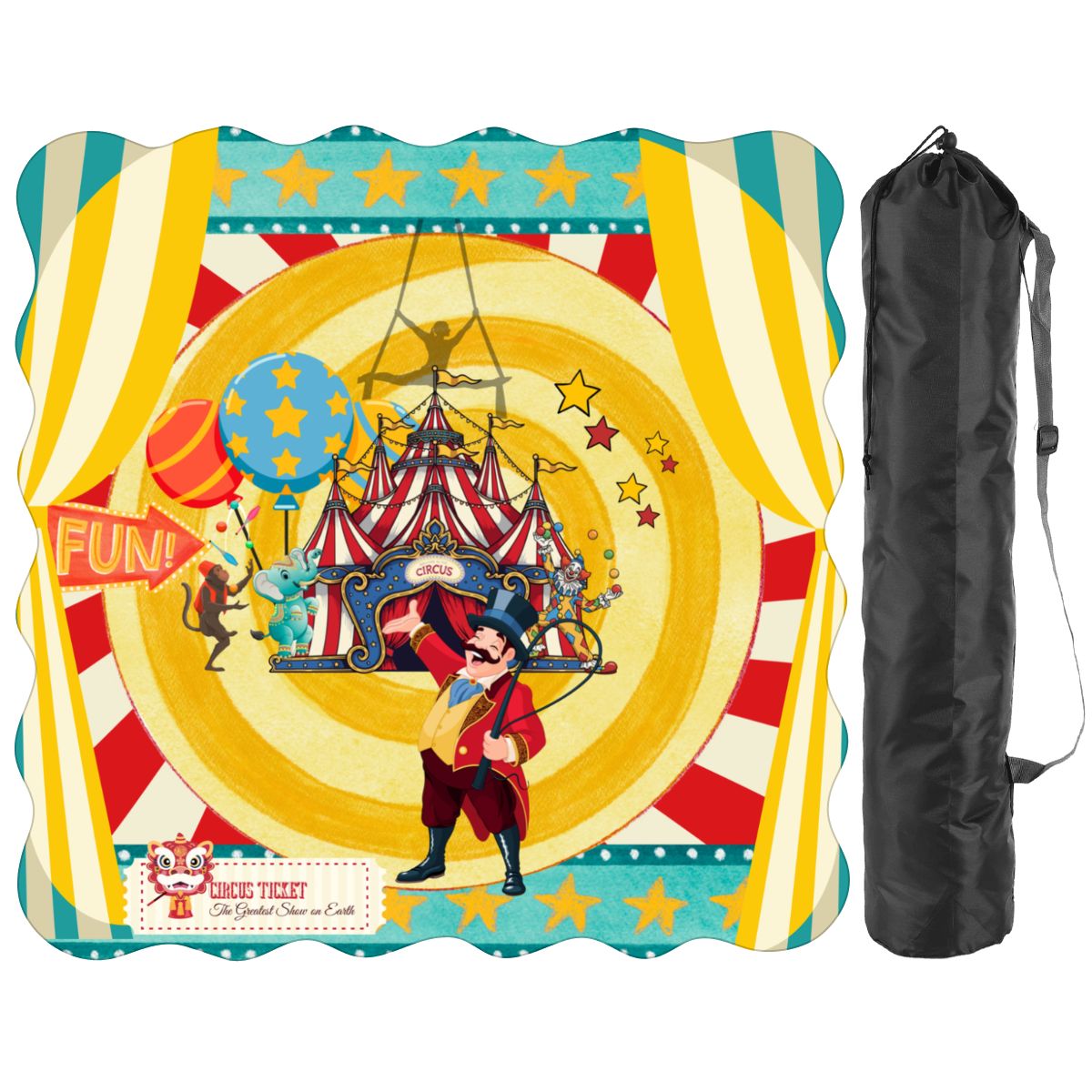 Send in the Clowns Circus Themed Scalloped Mahjong Mat - Splash of Color Co.