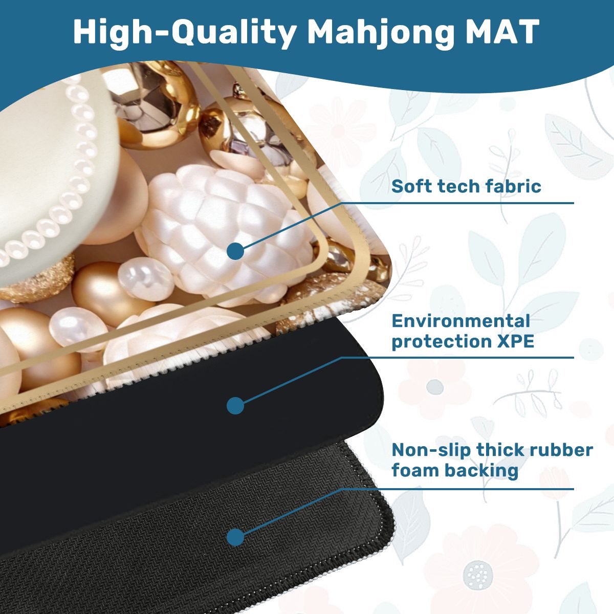 Pearls Of Wisdom Golden Bling Mahjong Mat