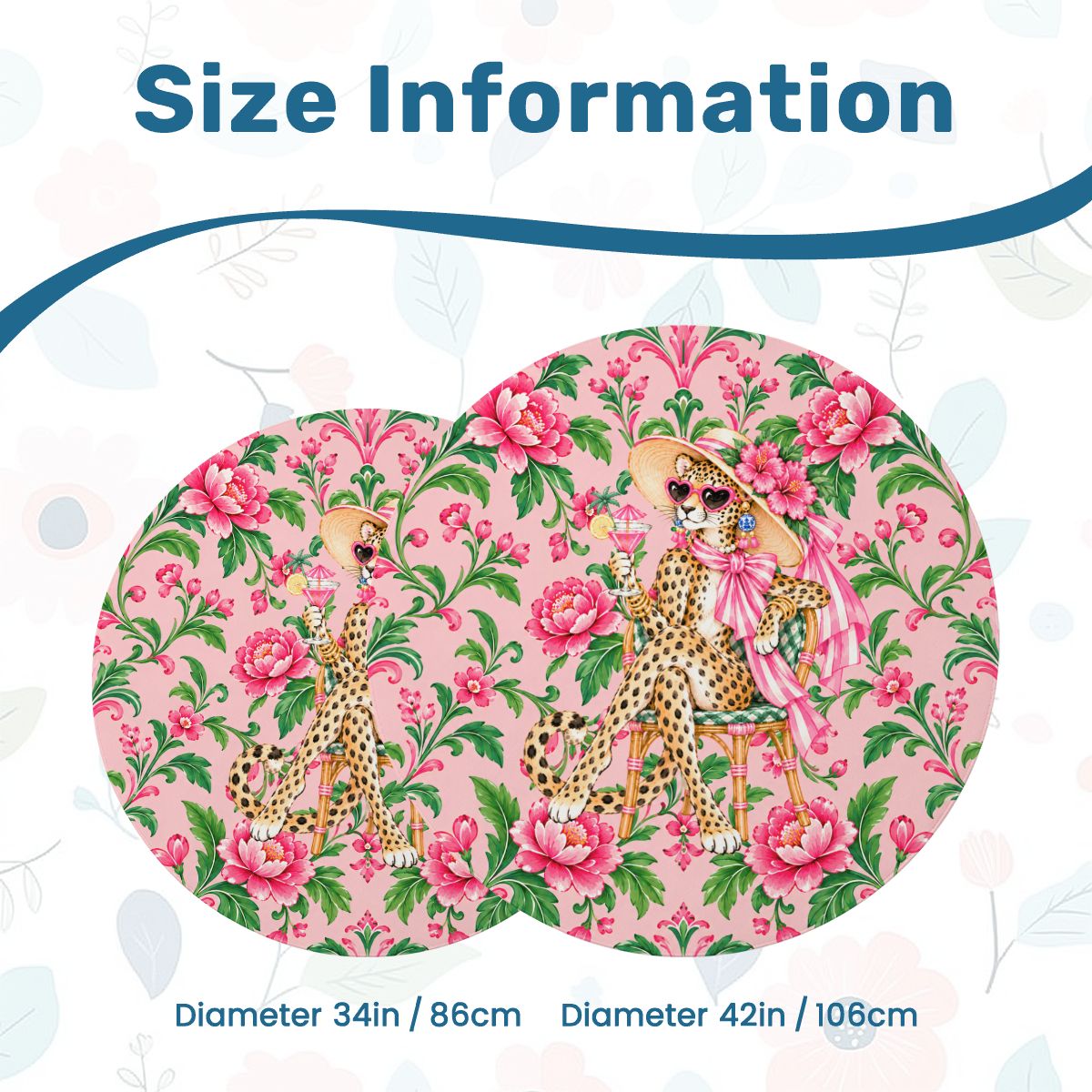Chinoiserie Chic Leopard Round Mahjong Mat - Splash Of Mahj And Color Co.