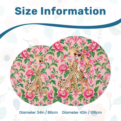 Chinoiserie Chic Leopard Round Mahjong Mat - Splash Of Mahj And Color Co.