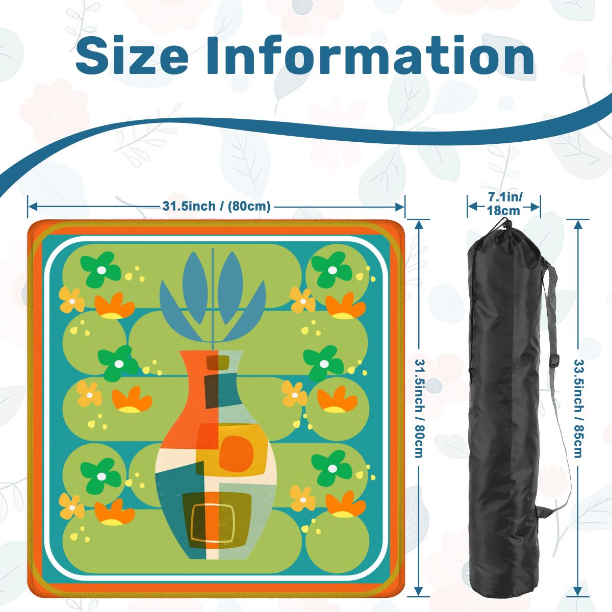 The Modern Four Seasons Mahjong Mat, Orange Teal Green Mahj Mat - Splash of Color Co.