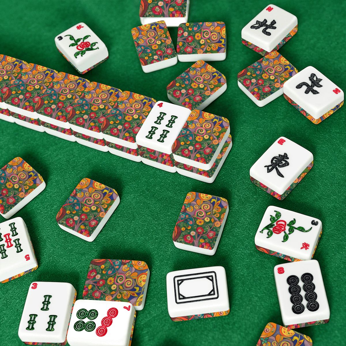 Klimt Watercolor Designed American Mahjong Tiles And Carry Case - Splash Of Mahj And Color Co.