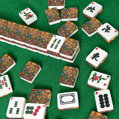 Klimt Watercolor Designed American Mahjong Tiles And Carry Case - Splash Of Mahj And Color Co.