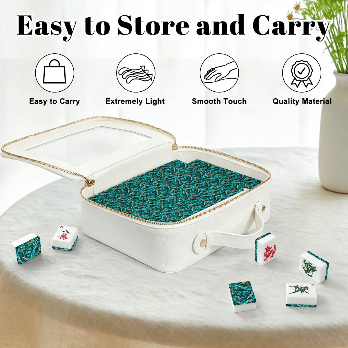 Koi Fish Tranquil Tides Mahjong American Mahjong Tiles And Carry Case - Splash Of Mahj And Color Co.