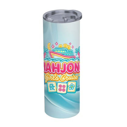 Mahjong Girls Cruise, 20oz Straight Stainless Steel Tumbler with Straw - Splash of Color Co.