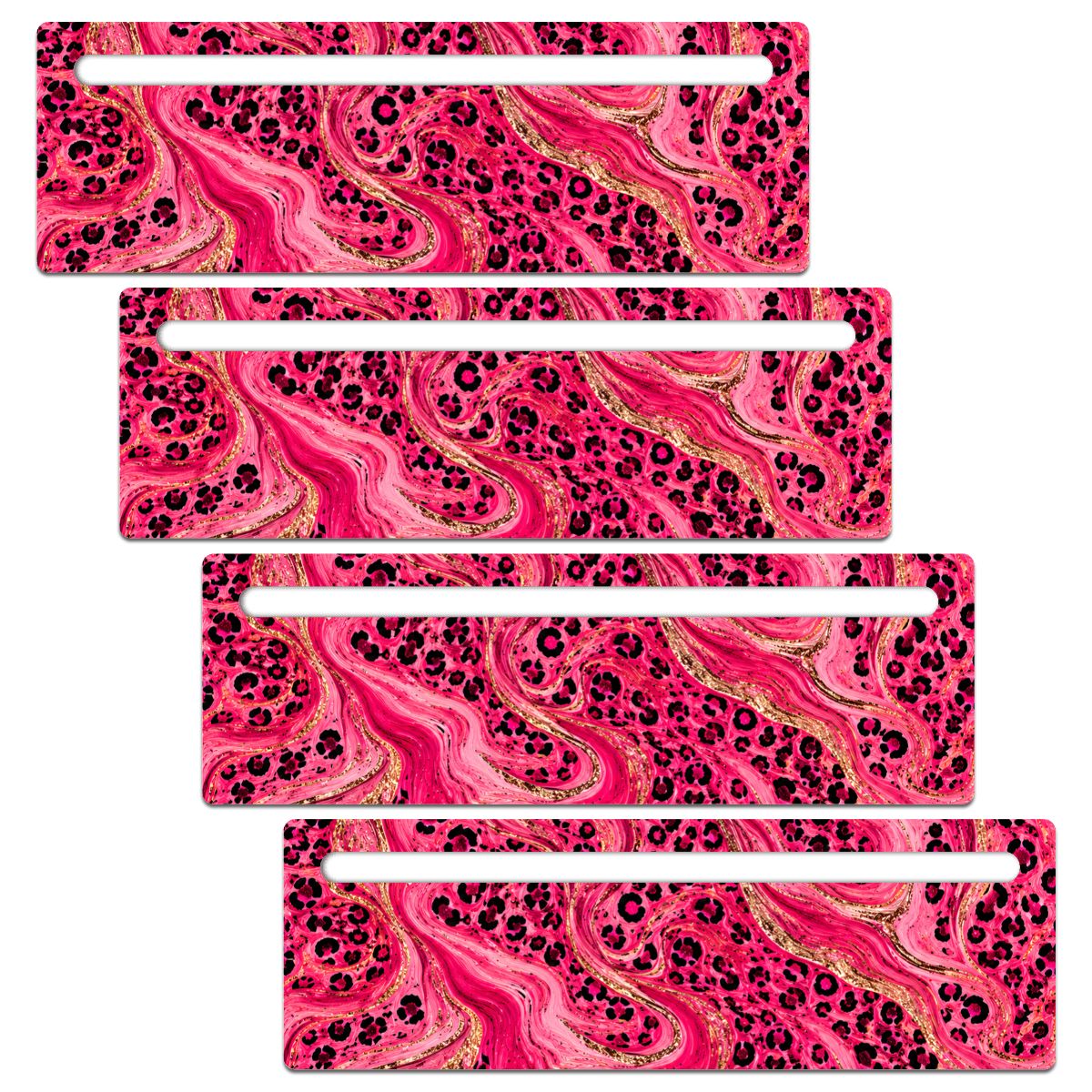 Mahjong Line Reader 4 Pack Luxe Glam Hot Pink Leopard Print
