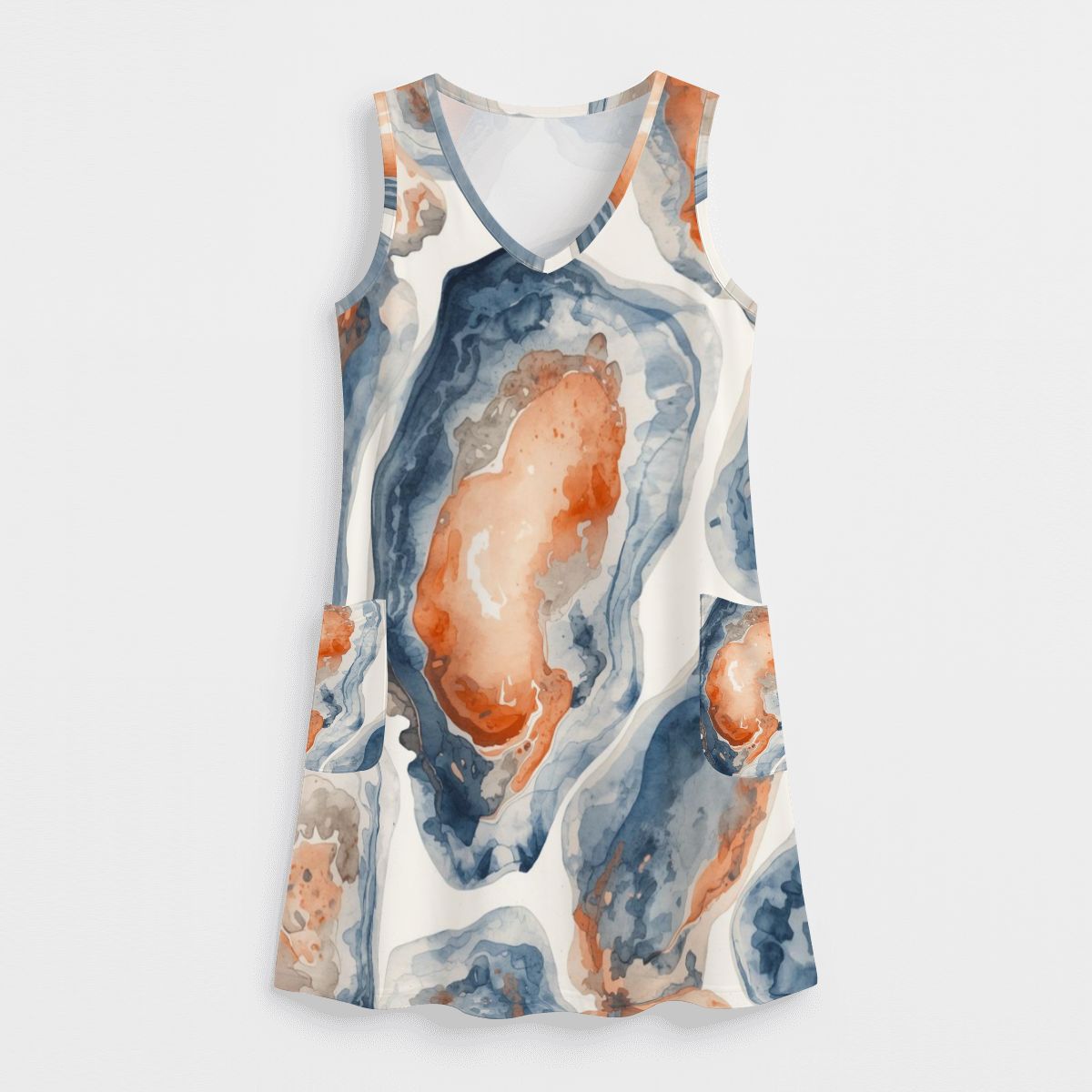 Blue Oyster Bay Preppy Women's Sleeveless Dress with Pockets - Splash of Color Co.