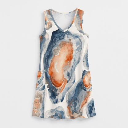 Blue Oyster Bay Preppy Women's Sleeveless Dress with Pockets - Splash of Color Co.