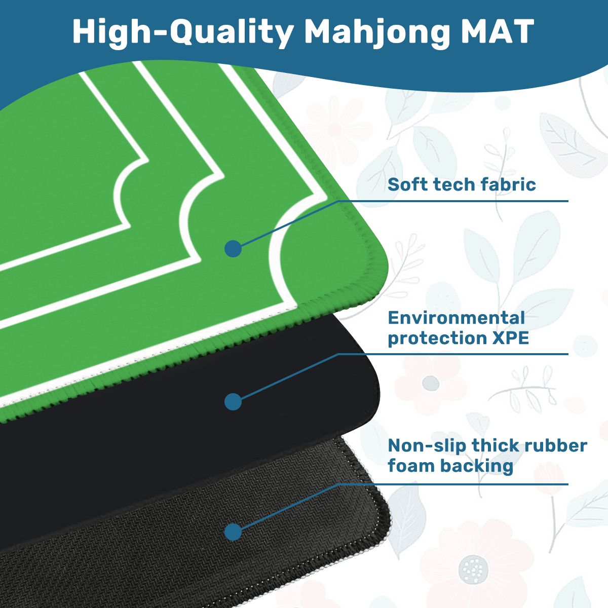 Plain And Simple Green Minimalist Mahjong Mat - Splash of Color Co.