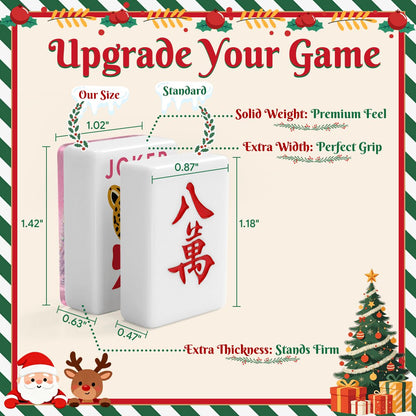 Nostalgic Tinsel Trees, Pink Glam Holiday Christmas Mahjong Tiles And Carry Case