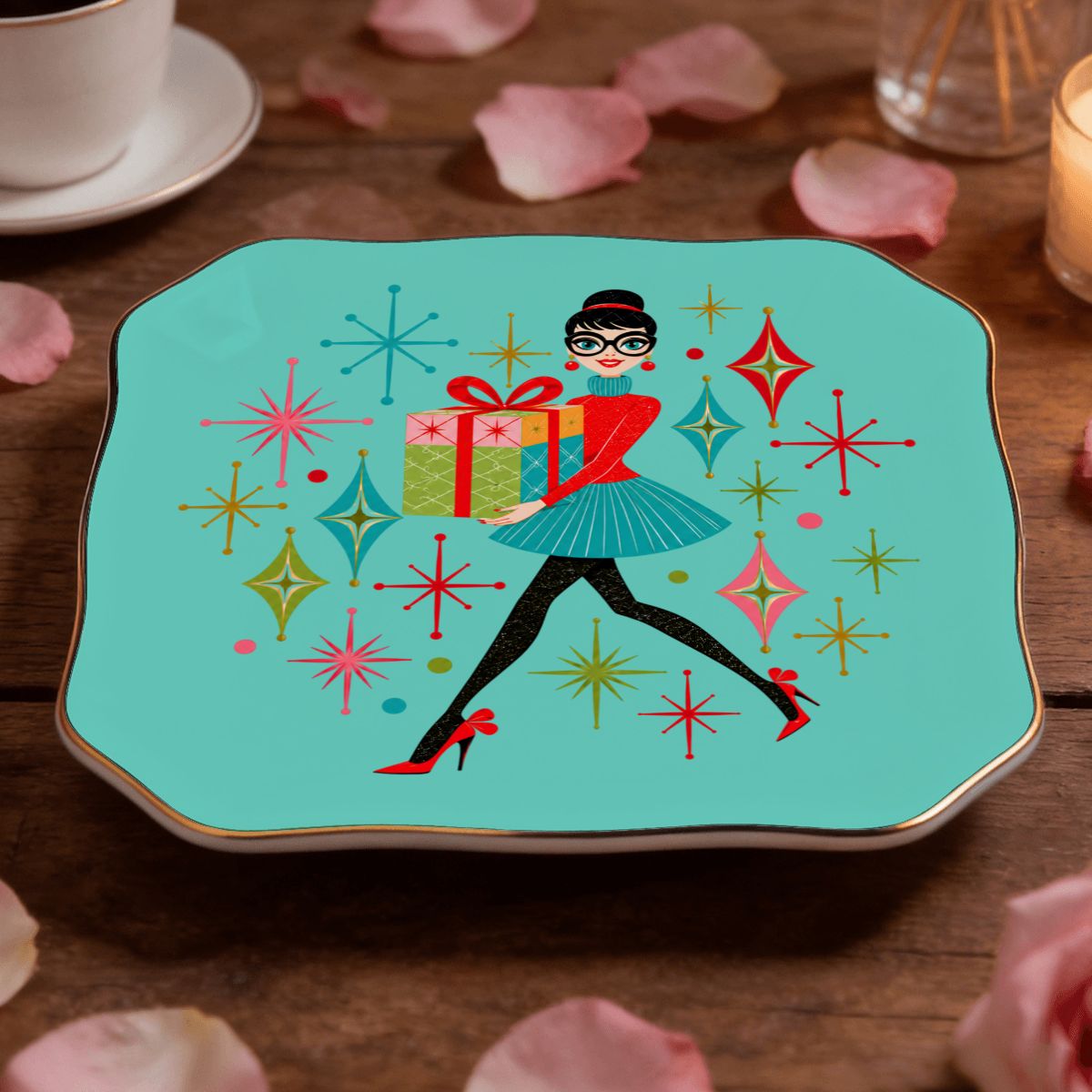 You've Got Mahj Mail Scalloped Ceramic Mahjong Dice Tray new christmas - Splash Of Mahj And Color Co.