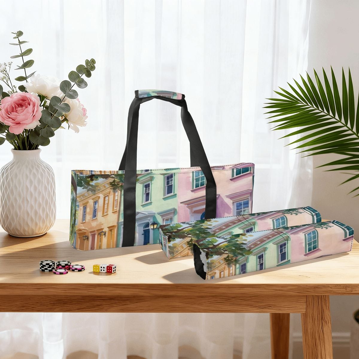 Charleston South Carolina Rainbow Row Mahjong Bag Bundle Set - Splash of Color Co.