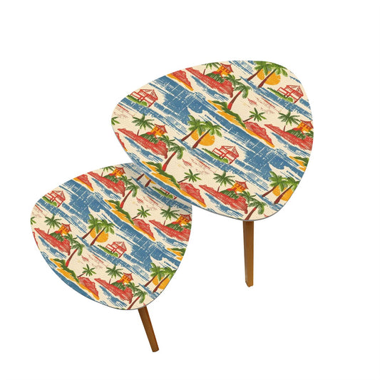 Old Florida Vintage Beach Tropical Heritage Collection Nesting Tables