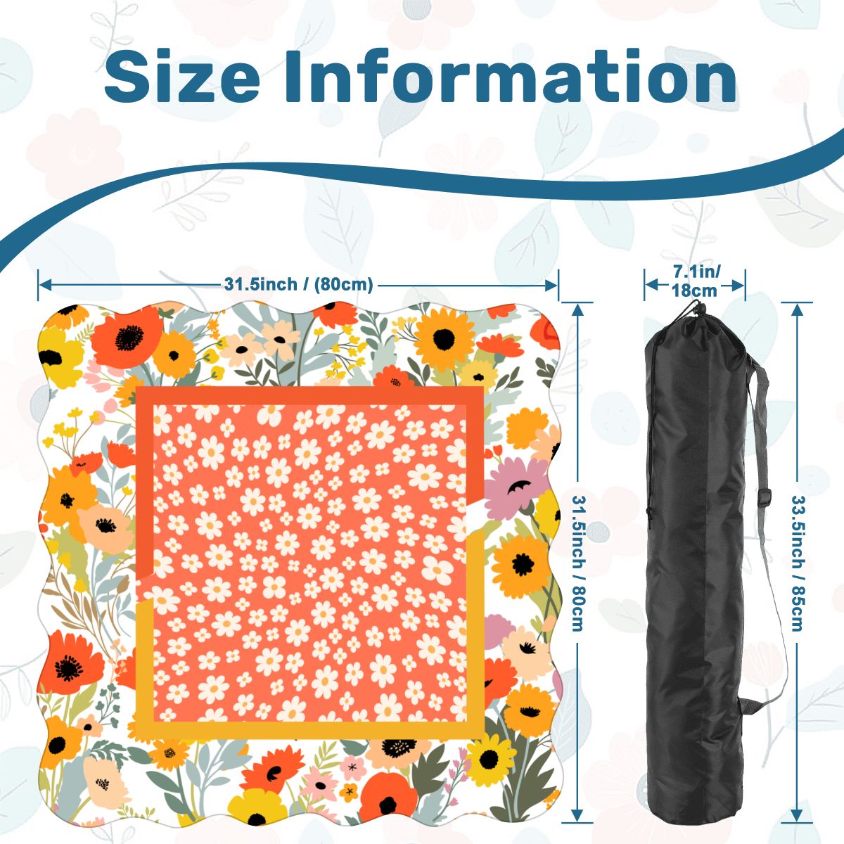 Modern Daisy Preppy Sunshine Scalloped Mahjong Mat - Splash of Color Co.