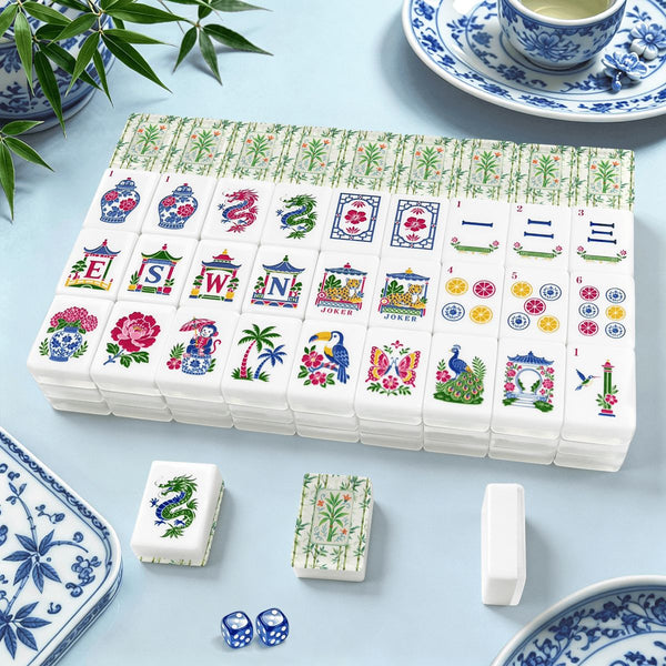 Bamboo In Bloom Chinoiserie Mahjong Tiles And Carry Case American Mahjong Tiles
