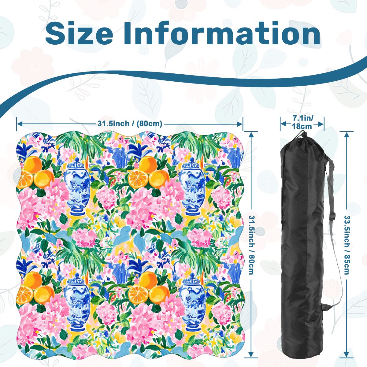 Asian Chinoiserie Tropical Pastel Scalloped Mahjong Mat - Splash of Color Co.