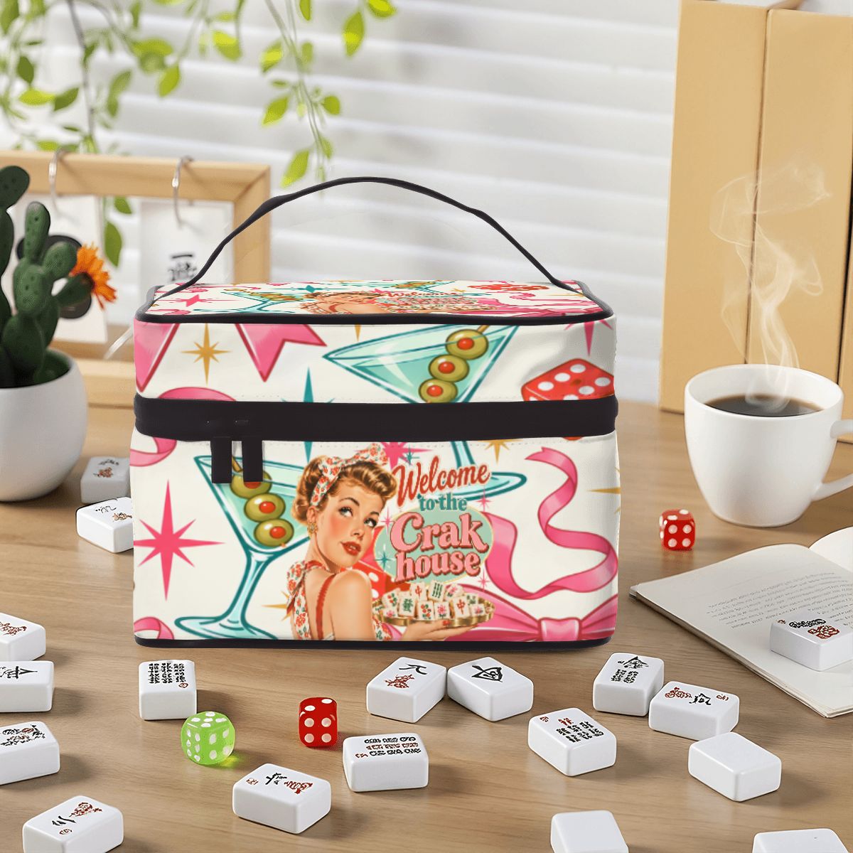 Welcome To The Crak House Nostalgic Portable Mahjong Tile Bag