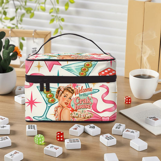 Welcome To The Crak House Nostalgic Portable Mahjong Tile Bag - Splash Of Mahj And Color Co.