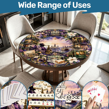 Mardi Gras On Bourbon Street Round Mahjong Mat - Splash Of Mahj And Color Co.