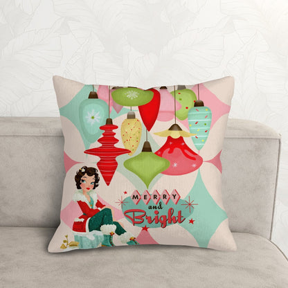 Merry And Bright Modernist Corduroy Throw Pillow Covers with Core