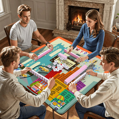 NYC On Broadway New York Cityscape Mahjong Mat - Splash of Color Co.