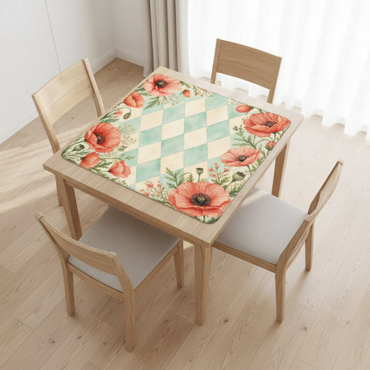 Harlequin Romance Summer Poppy Mahjong Mat - Splash Of Mahj And Color Co.