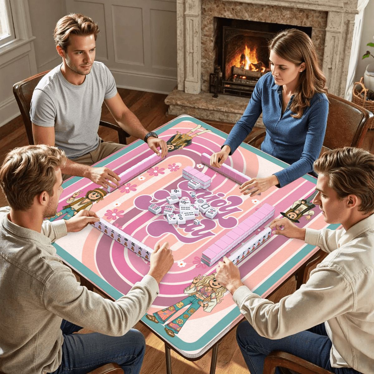 Child Of The 60's Mahjong Mat - Splash of Color Co.