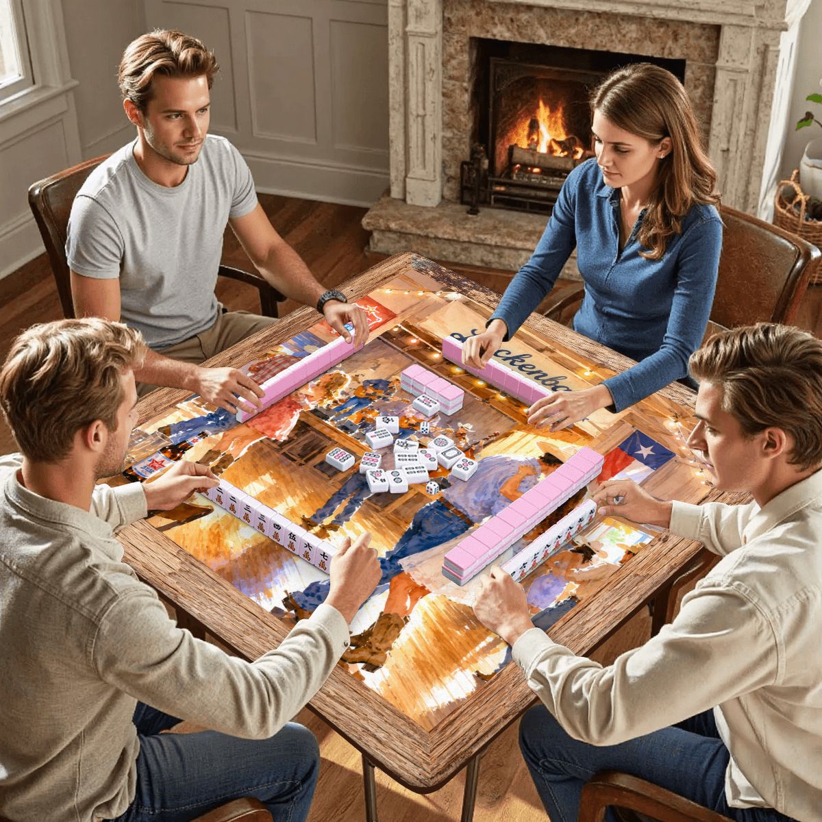 Texas Honky Tonk Mahjong Mat - Splash Of Mahj And Color Co.