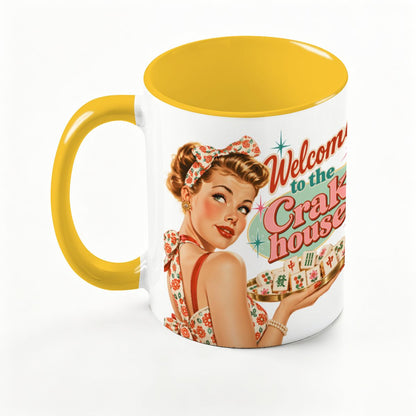 Funny Mahjong Mug, Welcome To The Crak House Modcentric Large Colorful Mug (15oz)