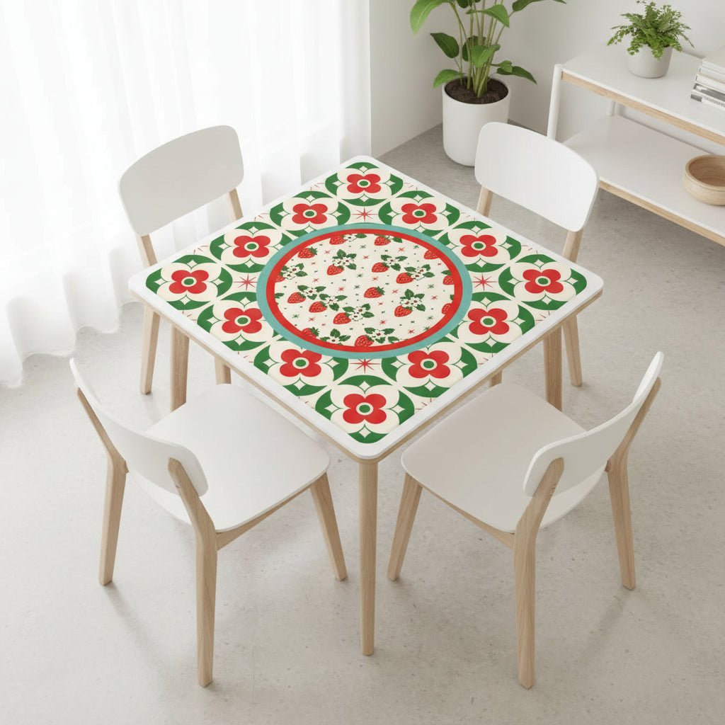 The Bloom - a - Rama Red And Green Mahjong Mat - Splash of Color Co.