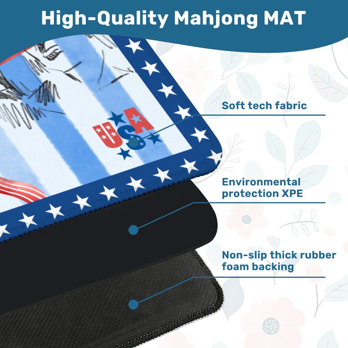 USA Patriotic Mount Rushmore Mahjong Mat - Splash of Color Co.