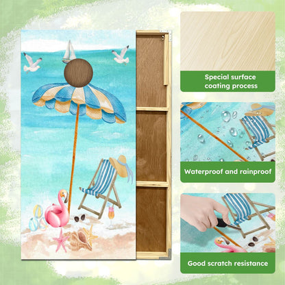 Nostalgic Beach Vibes Coastal Cornhole Set