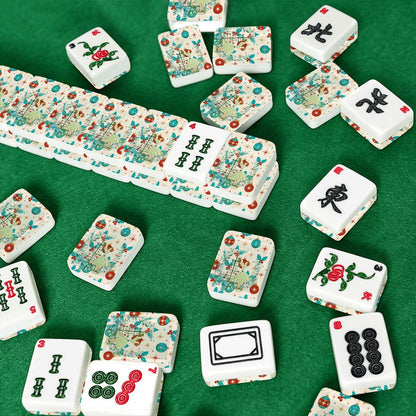 Whimsical Nostalgic Book Lover, Mahjong Christmas American Mahjong Tiles And Carry Case - Splash Of Mahj And Color Co.