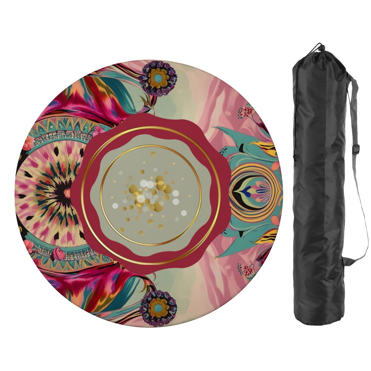 Bejeweled Boho Watercolor Round Mahjong Mat - Splash Of Mahj And Color Co.