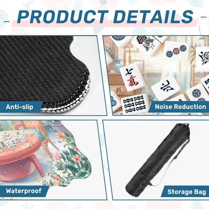 Mahjong Garden Tea Room Dainty Scalloped Mahjong Mat - Splash of Color Co.