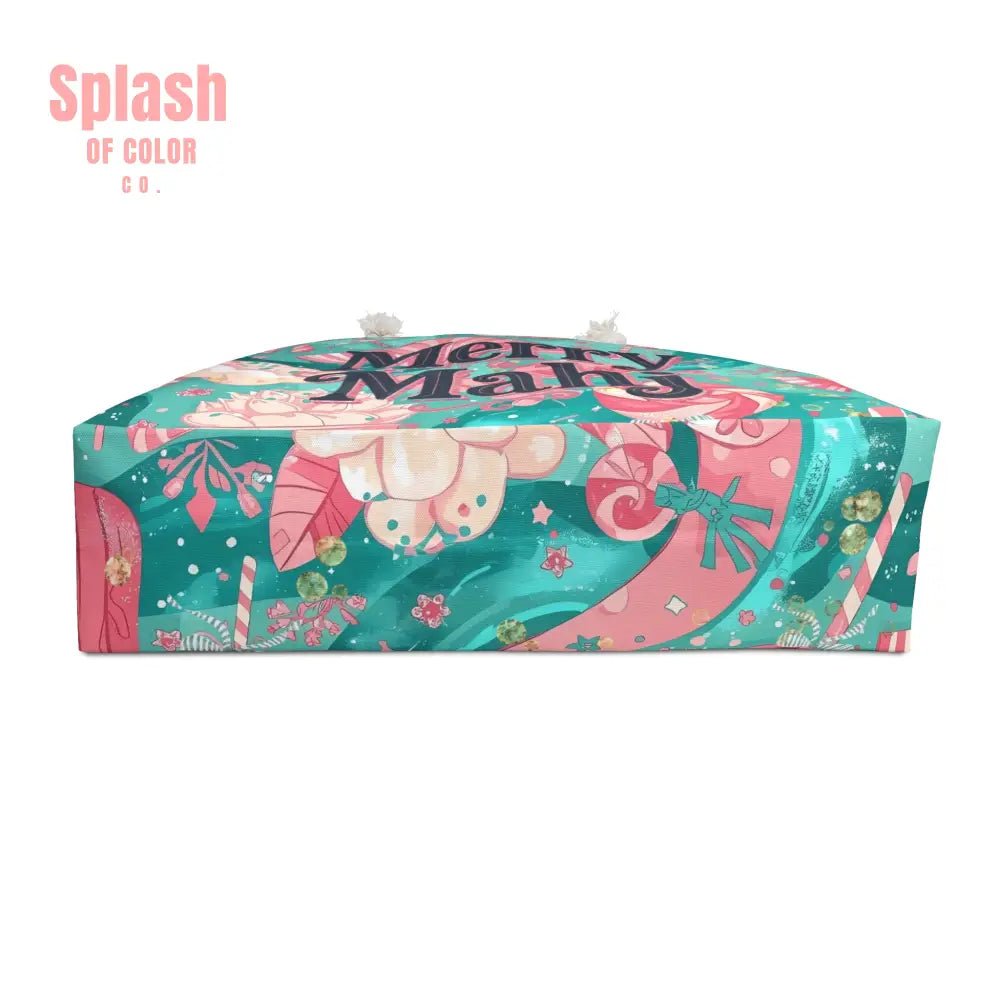 Festive Candyland - Merry Mahj Travel Tote, Mahj Tile Bag, Christmas Gift, Weekend Getaway, Holiday Accessory - Splash of Color co.