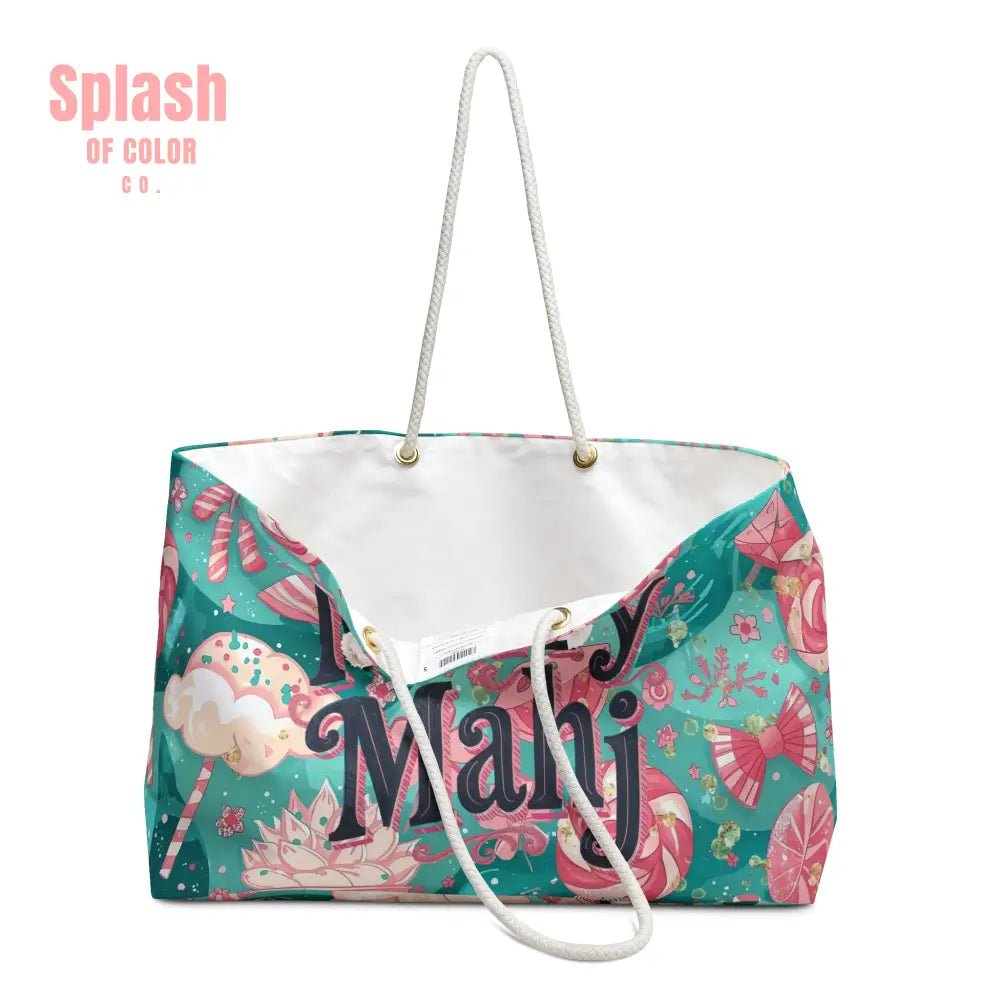 Festive Candyland - Merry Mahj Travel Tote, Mahj Tile Bag, Christmas Gift, Weekend Getaway, Holiday Accessory - Splash of Color co.
