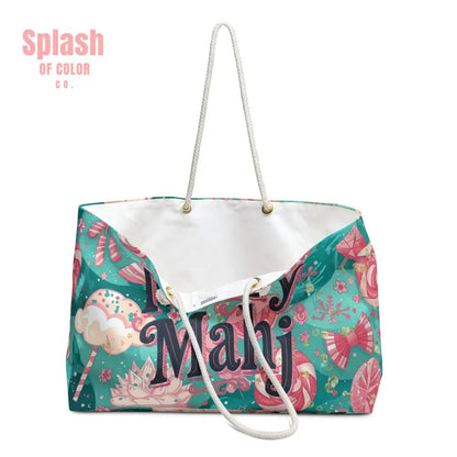 Festive Candyland - Merry Mahj Travel Tote, Mahj Tile Bag, Christmas Gift, Weekend Getaway, Holiday Accessory - Splash of Color co.
