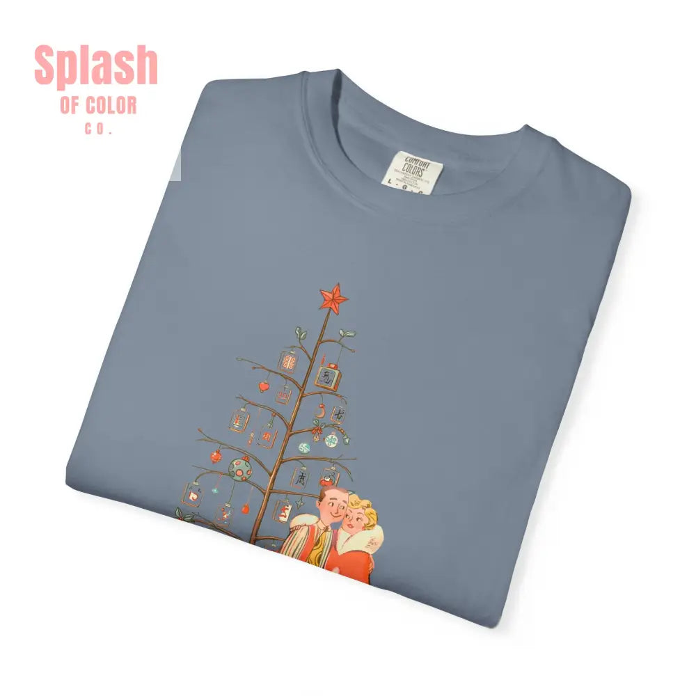 Festive Mahjong Holiday Christmas Whimsical Nostalgic Christmas Unisex T-Shirt with Holiday Cheer Design - T-Shirt